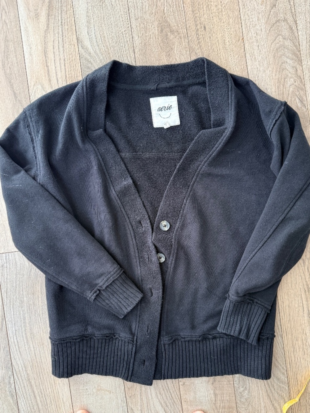 Aerie Black Oversized cardigan size xxs